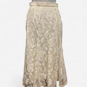 Cream Lace Maxi Skirt